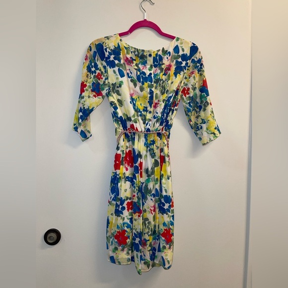 Alice & Olivia floral silk dress size xs - Picture 6 of 9